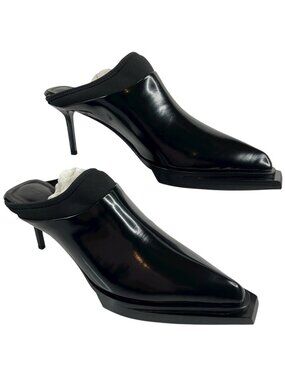 1017 ALYX 9SM Shoes Women US9 UK6 EU39 Black Leather Mule Designer New $625